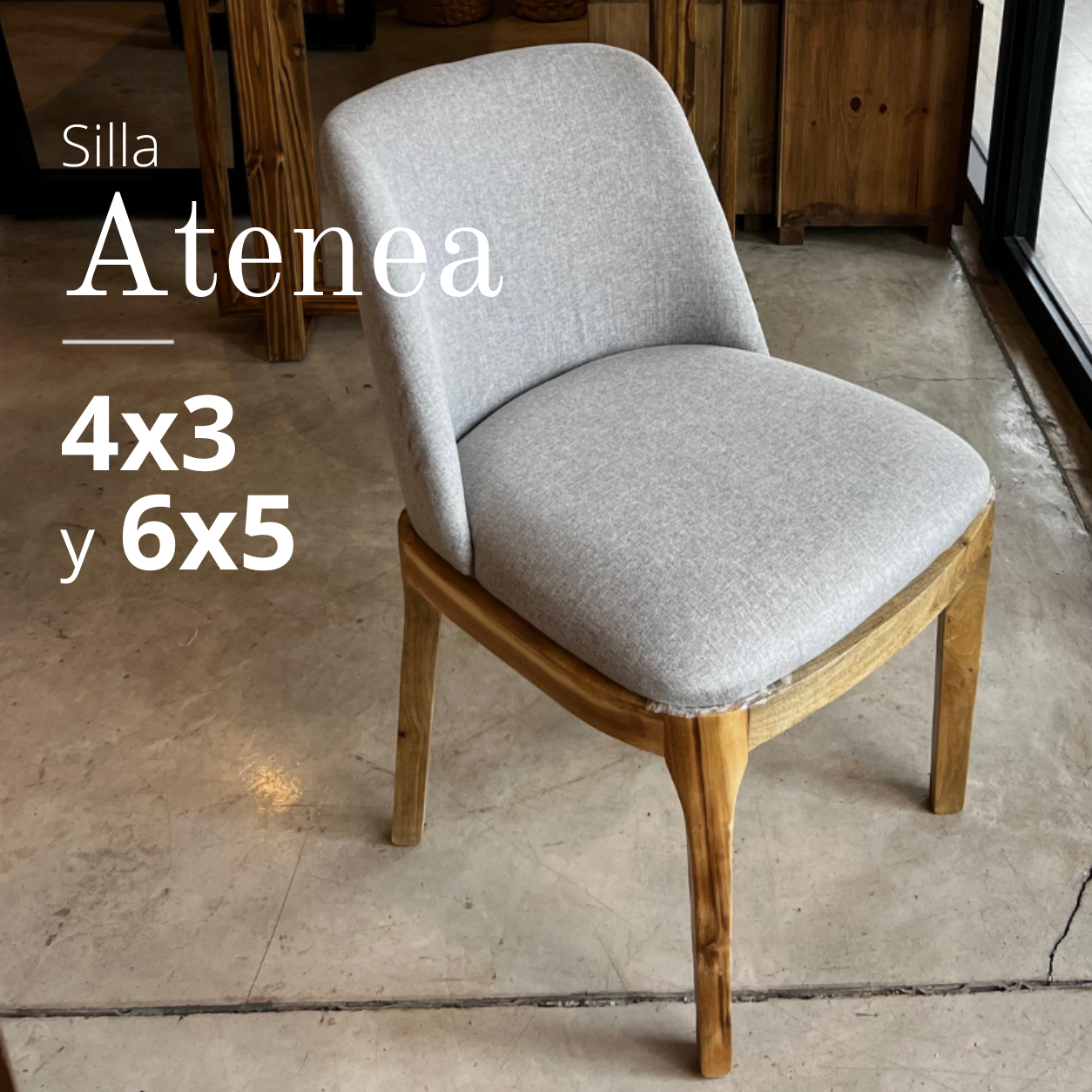 Silla Atenea Tapizada - Madera de Petiribi Macizo