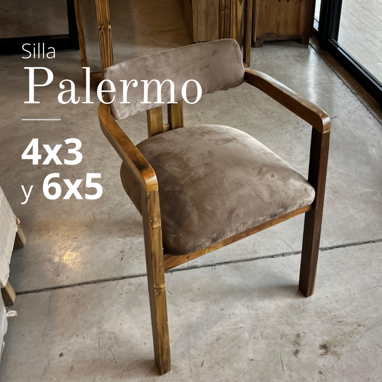 Silla Palermo Tapizada - Madera de Petiribi Macizo