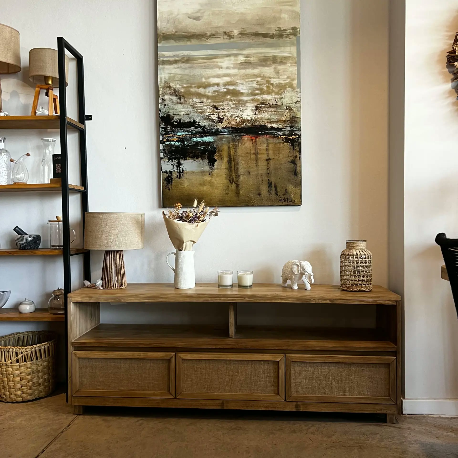 Rack Fibras Naturales Alamo Macizo Lustre Petiribi