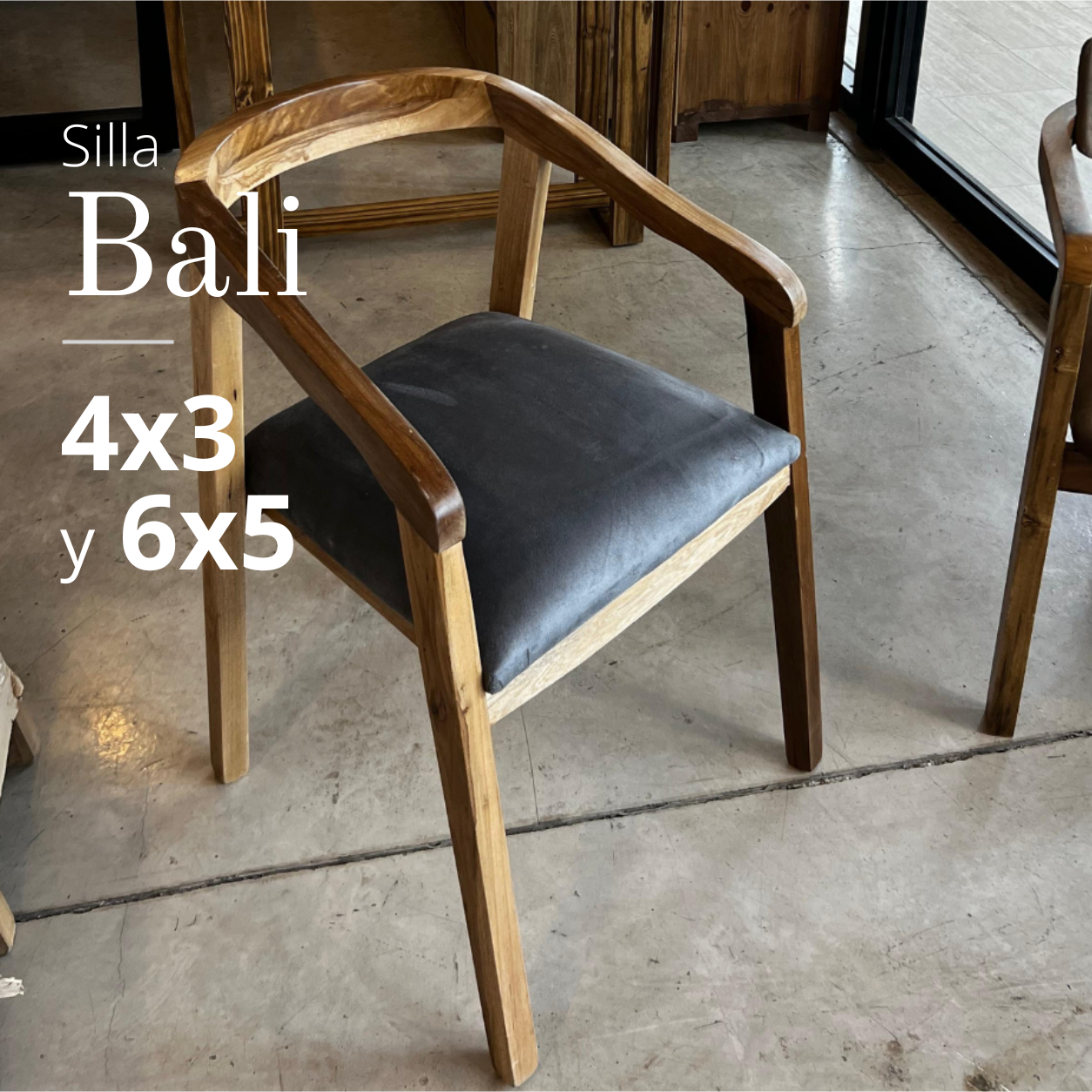 Silla Bali Tapizada - Madera de Petiribi Macizo