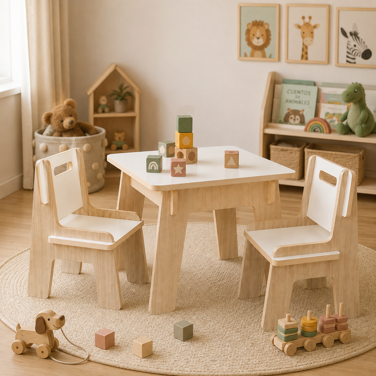 Mesa con 2 Sillas Montessori Imagin