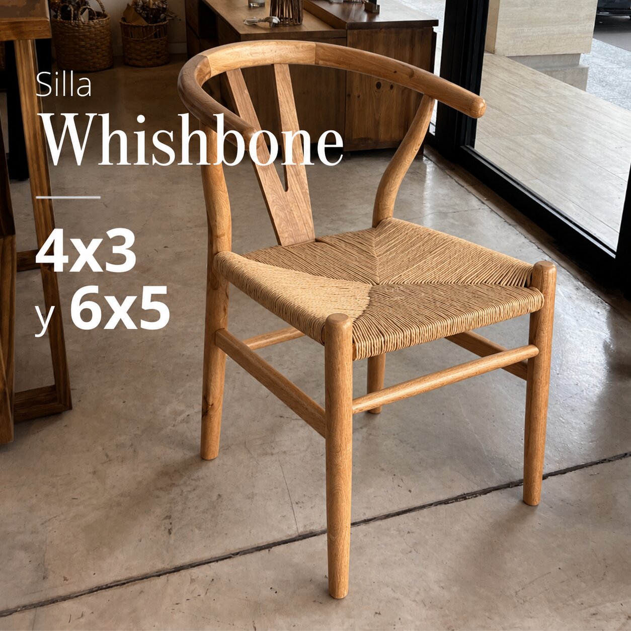 Silla Wishbone Tejida - Madera de Petiribi Macizo